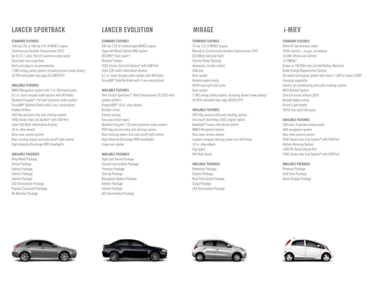 2014 Mitsubishi Full Line Brochure Page 10